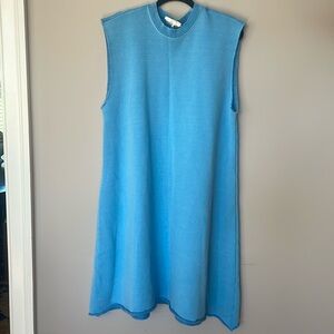 Stand Alone blue cotton fleece knit Dress, M